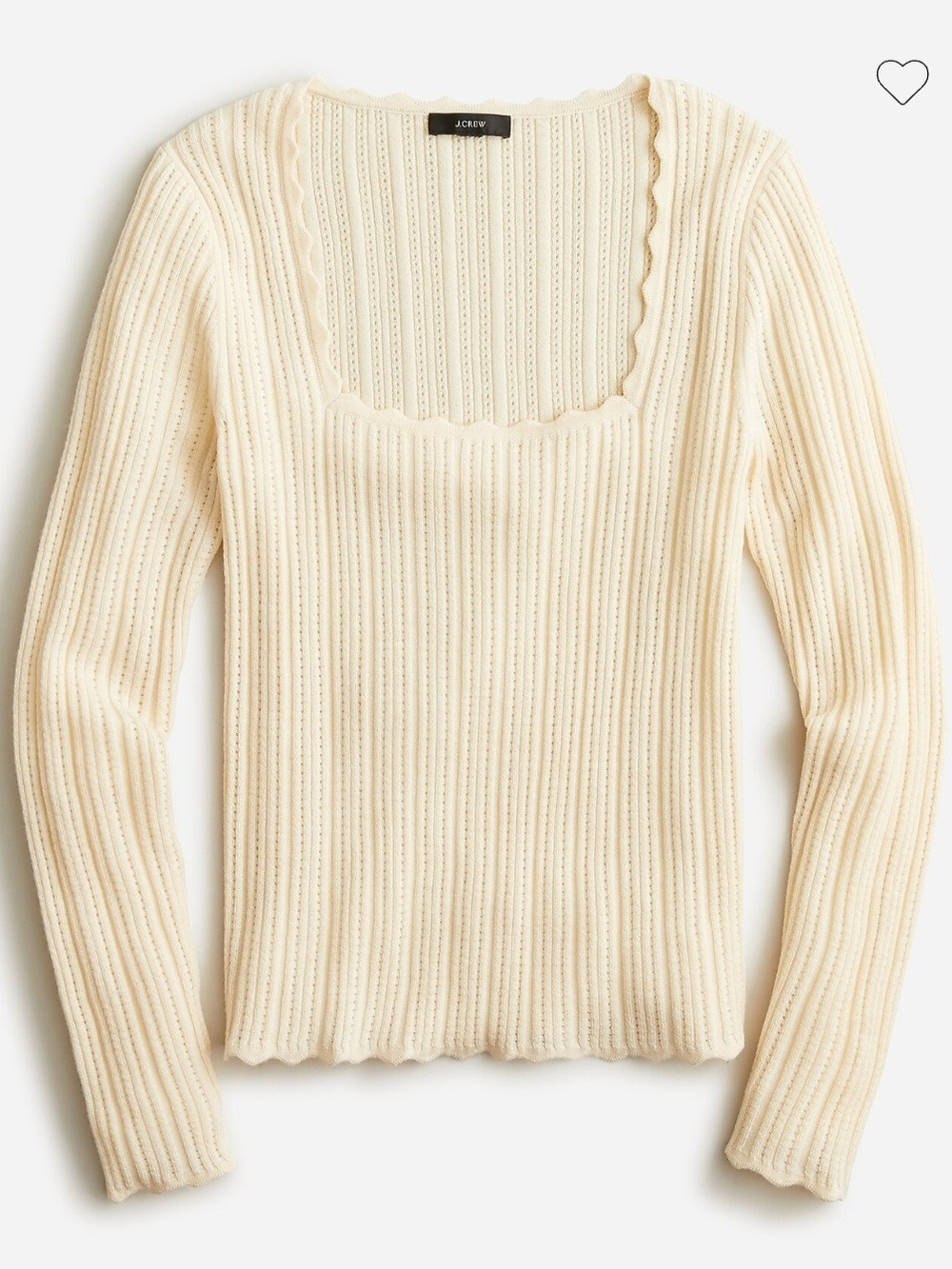 J. Crew Cream Ribbed Square-Neck Sweater